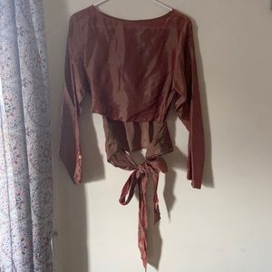 Iridescent Orange Silk Top